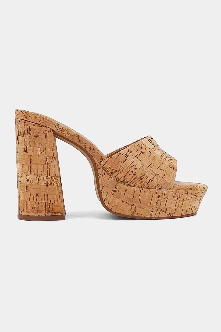 Cork Chunky Heel Esther Sandal