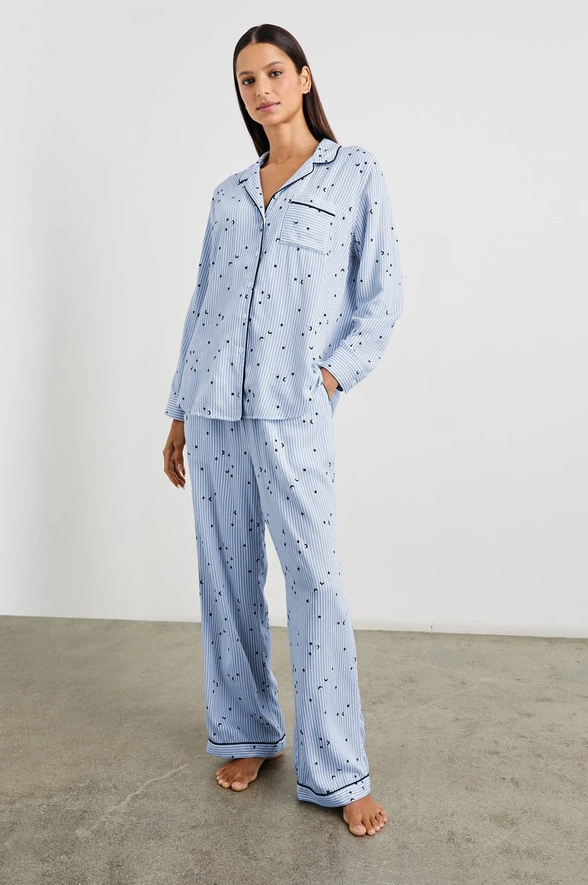 Flocked Cosmic Stripe Luna Pajama Set