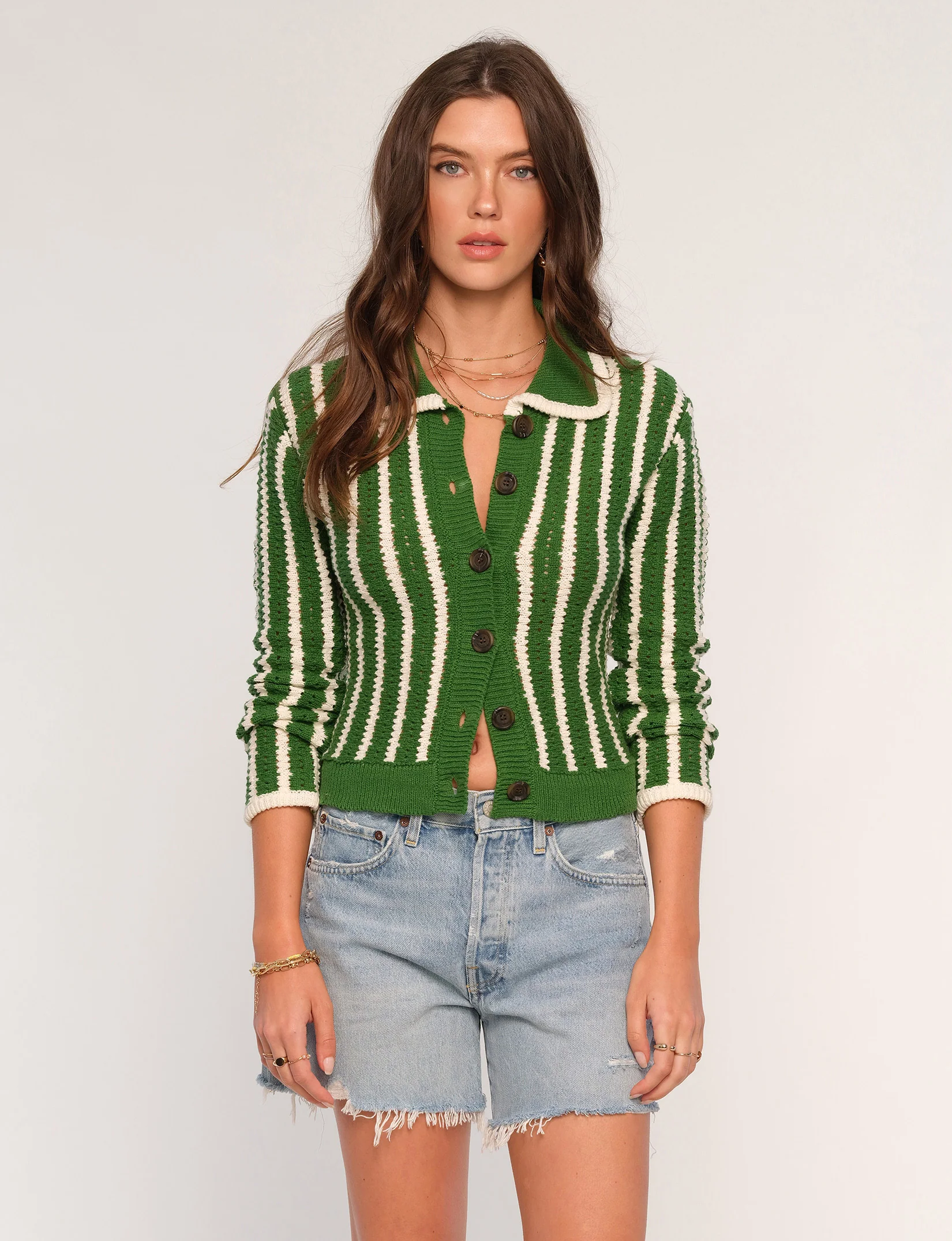 Grass Green Button Down Corrie Cardigan