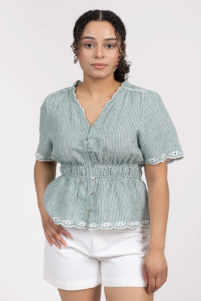 Green Stripe Cathy Blouse