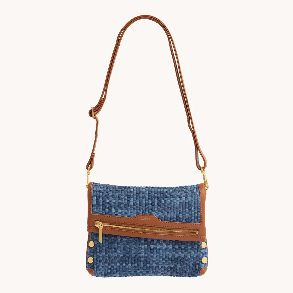 Mosaic Denim Brushed Gold VIP Medium Crossbody Bag