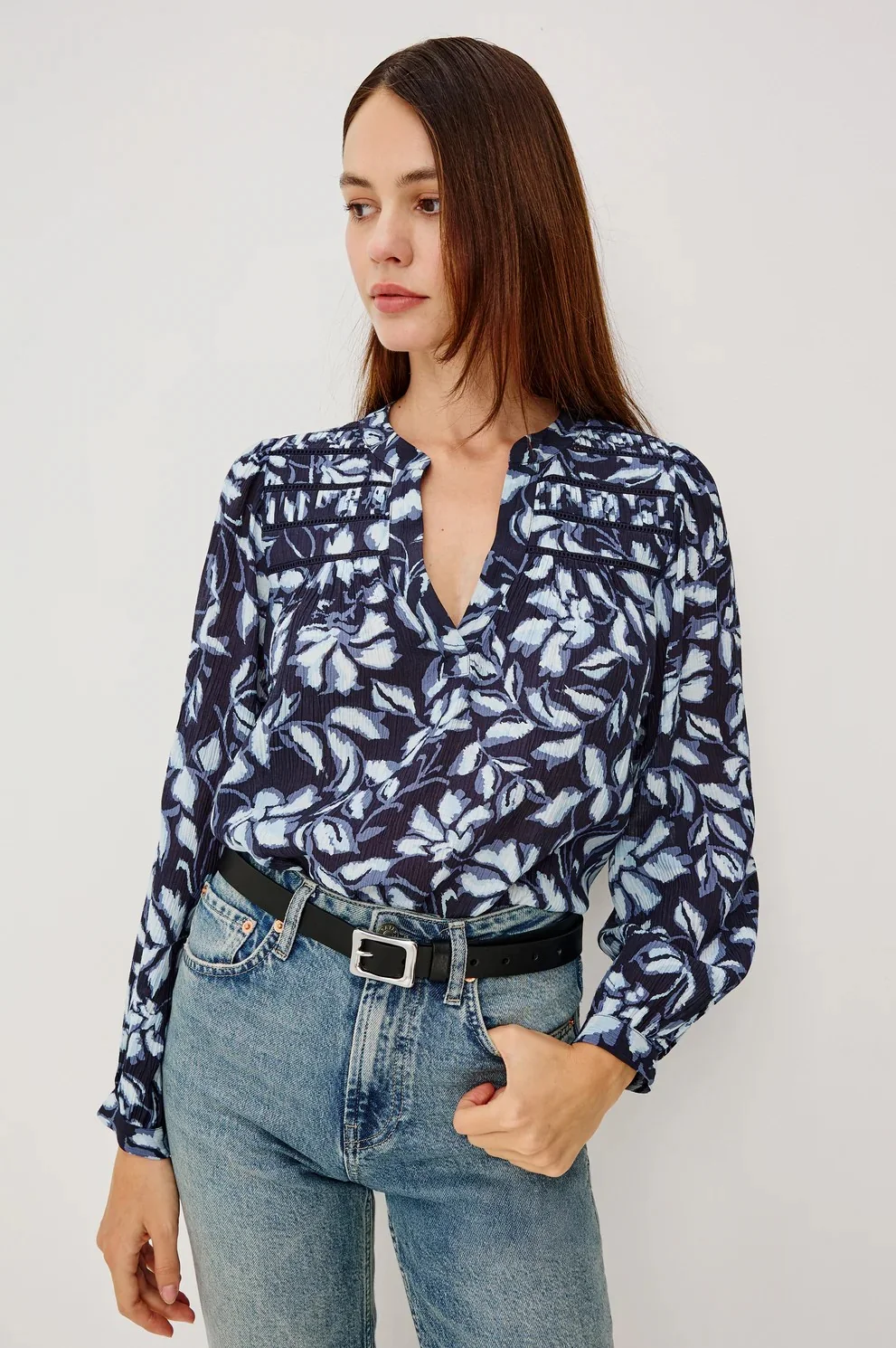 Navy Jasmine Asta Blouse