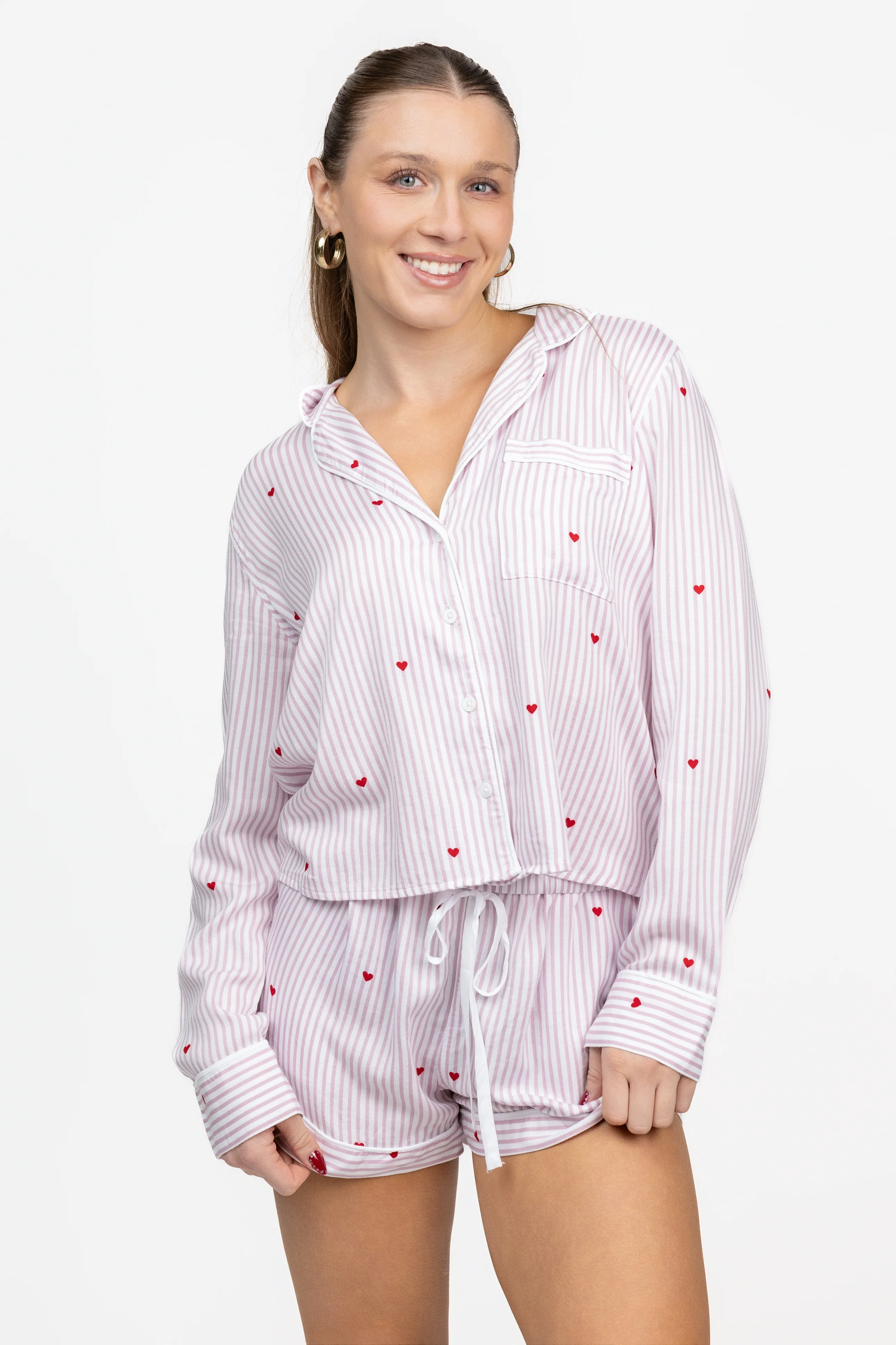 Rose Stripe Hearts Kellen Pajama